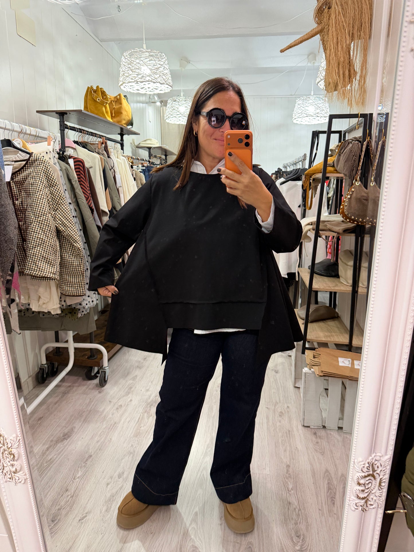 Sudadera Bowie punto roma negro