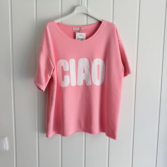 Sudadera Ciao manga corta rosa