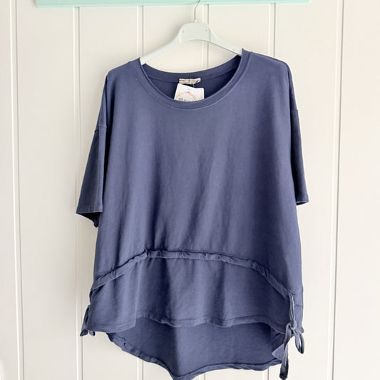 Sudadera Irati efecto doble marino