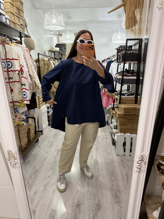 Sudadera Nagore Oversize Punto Roma azul marino