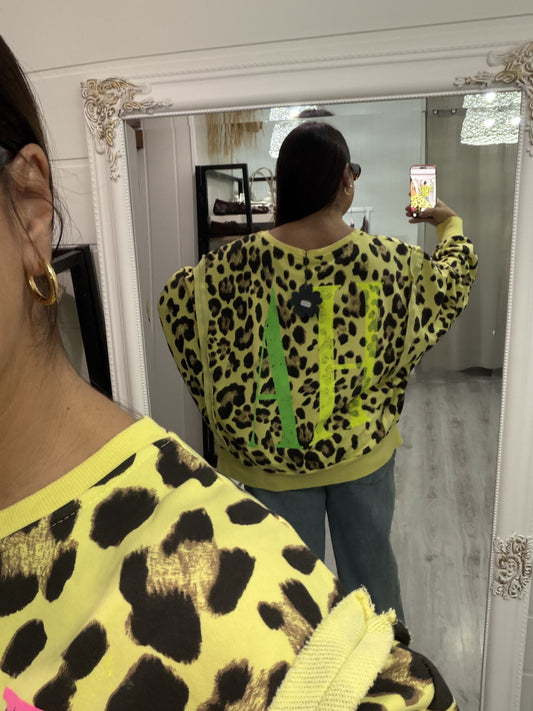 Sudadera Yeah oversize fluor amarillo