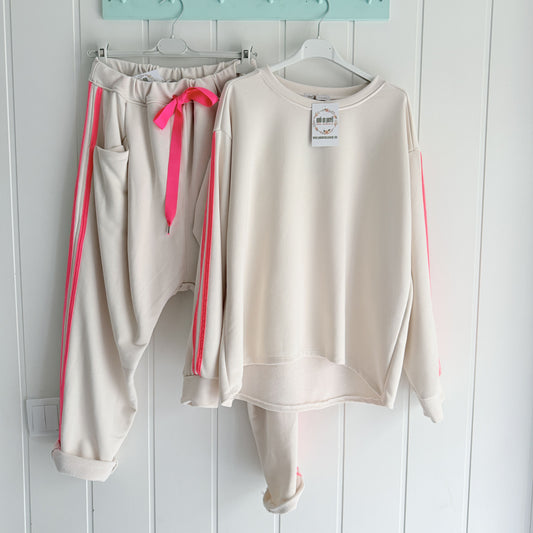 Sudadera rayas fluor