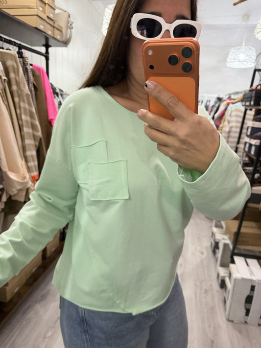 Sudadera Bolsillos mint