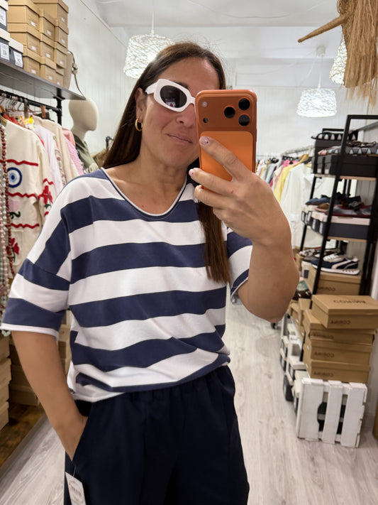 Sudadera Navy manga corta marino