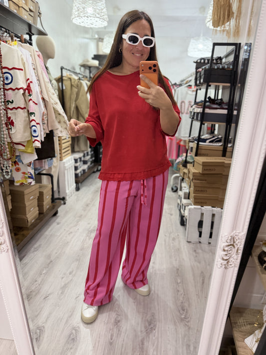 Sudadera Puntilla rojo