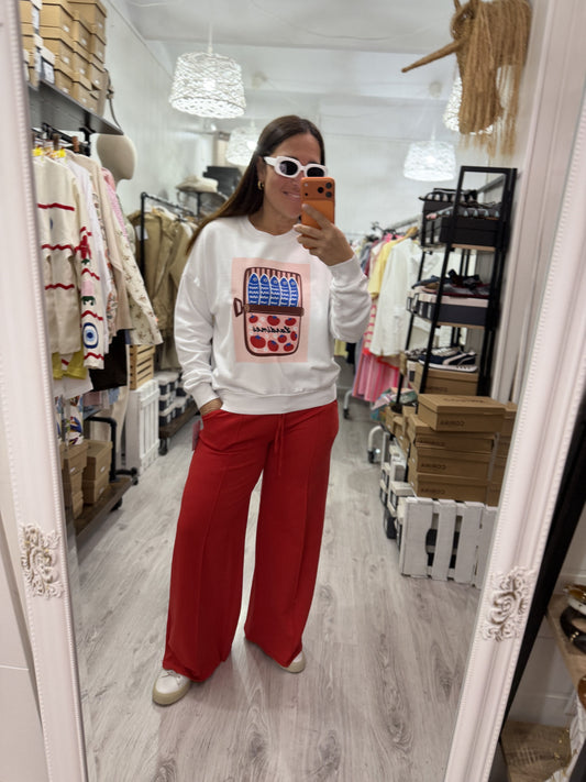 Sudadera Sardines blanco