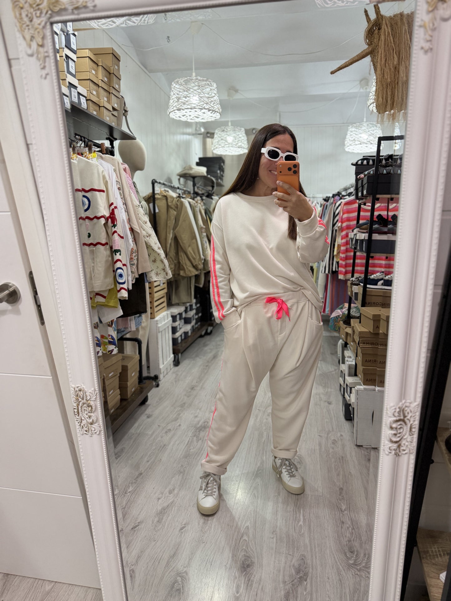 Pantalón Baggy rayas fluor