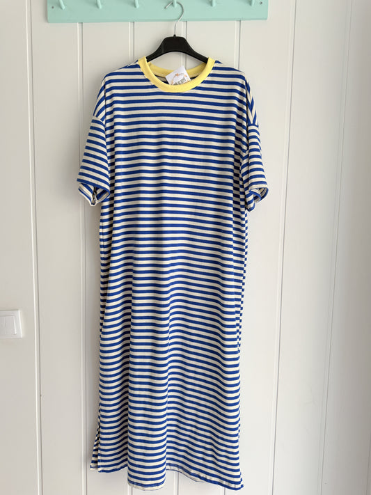 Vestido Funchal rayas azul y amarillo