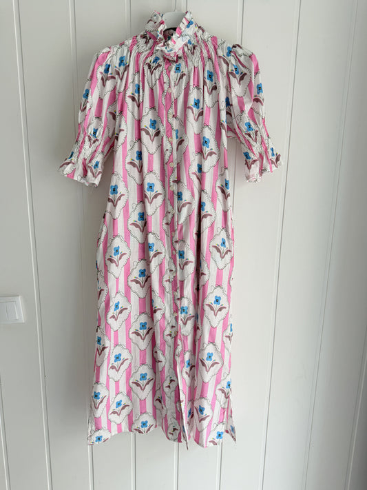 Vestido Sira largo · Rosa nomeolvides