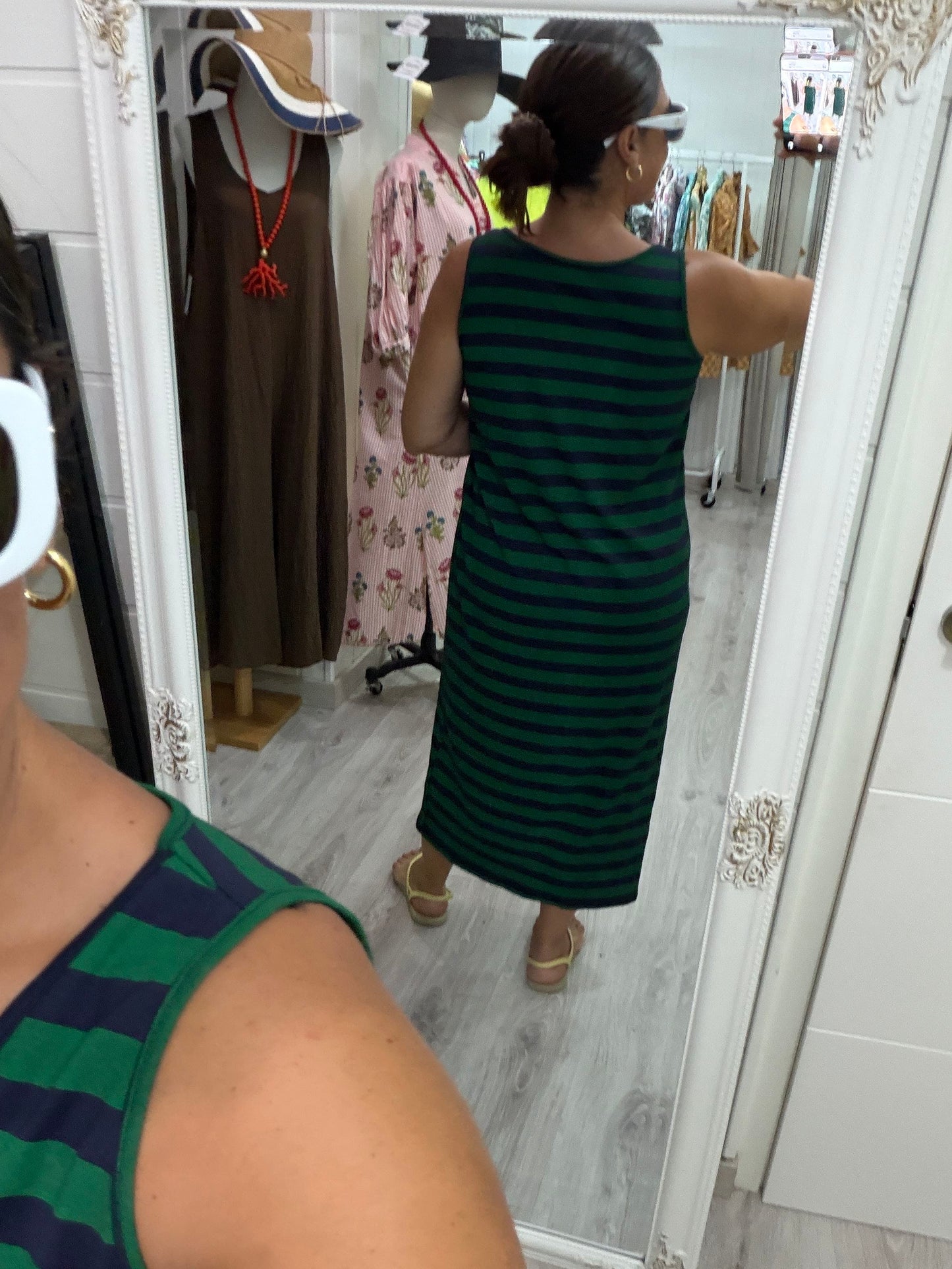 Vestido Marsella marino y verde