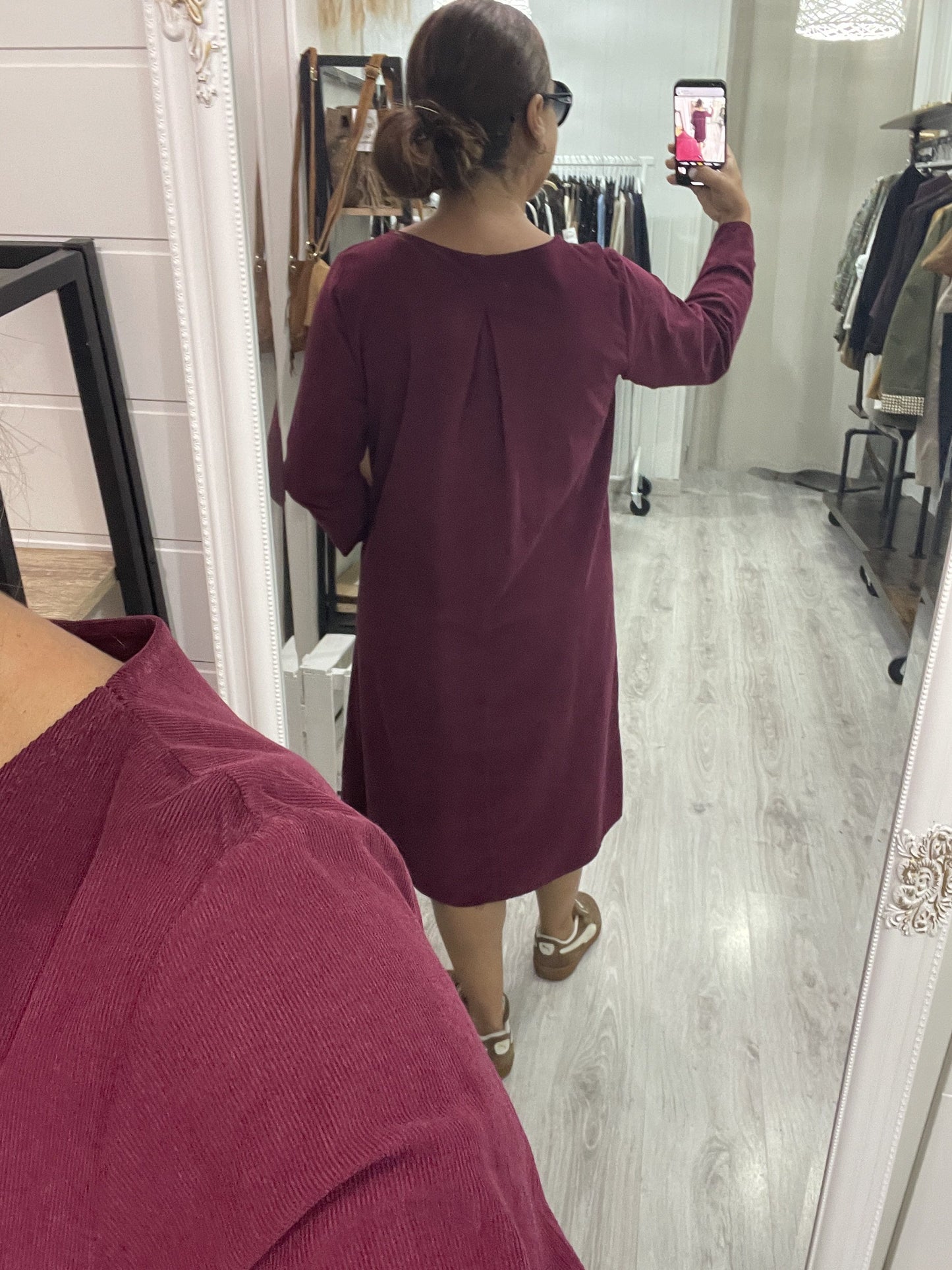 Vestido Matilda micropana burdeos
