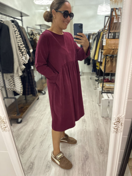 Vestido Matilda micropana burdeos