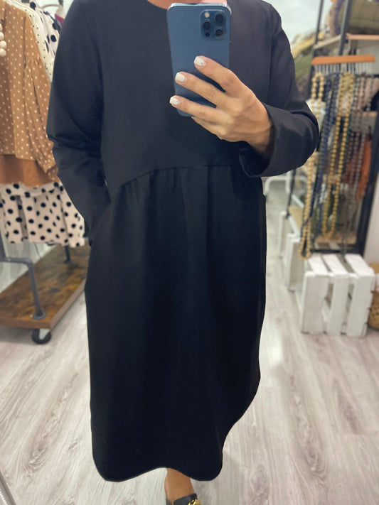 Vestido Wendy punto roma negro
