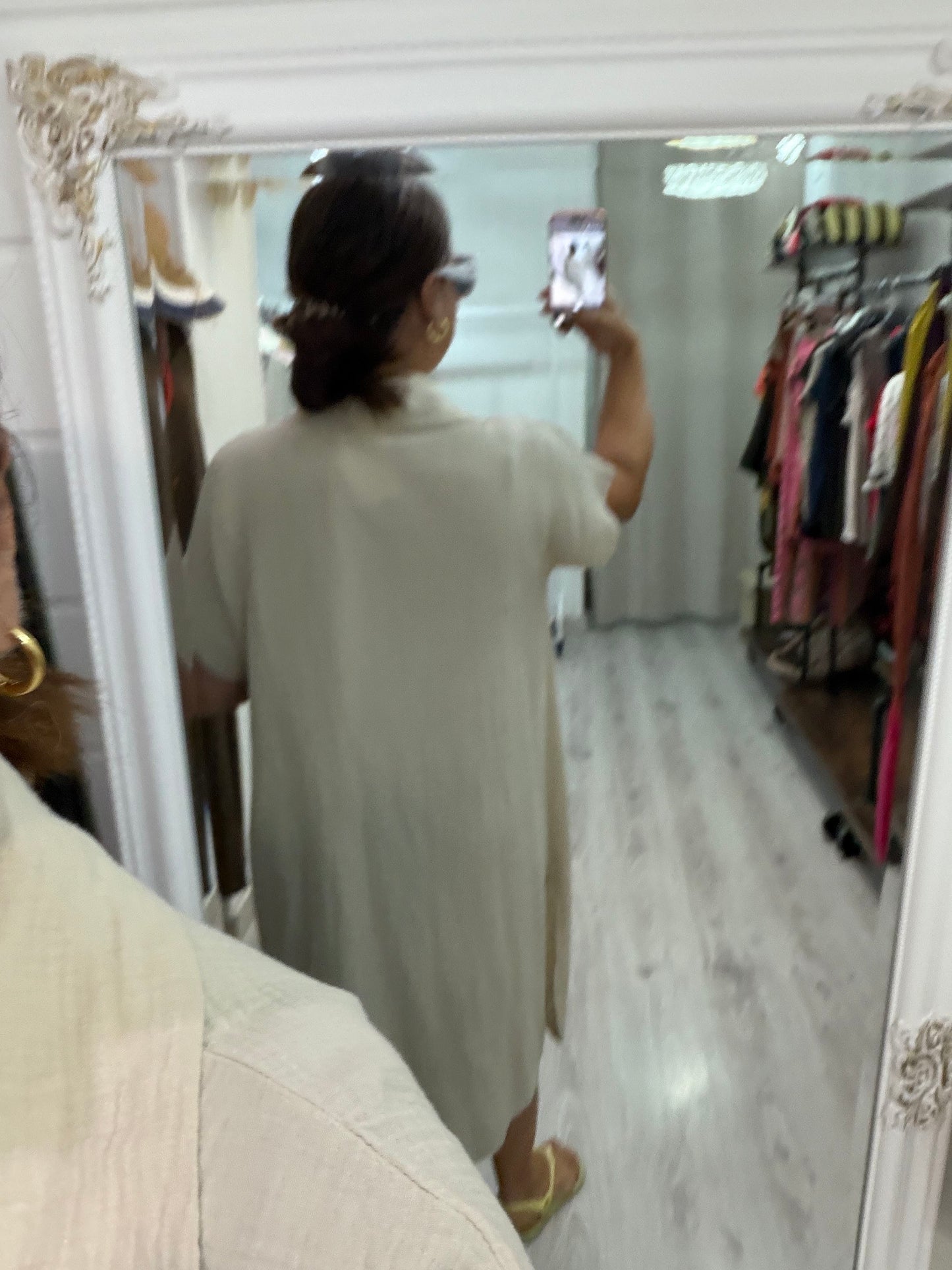 Vestido Tropical fluor bambula beige