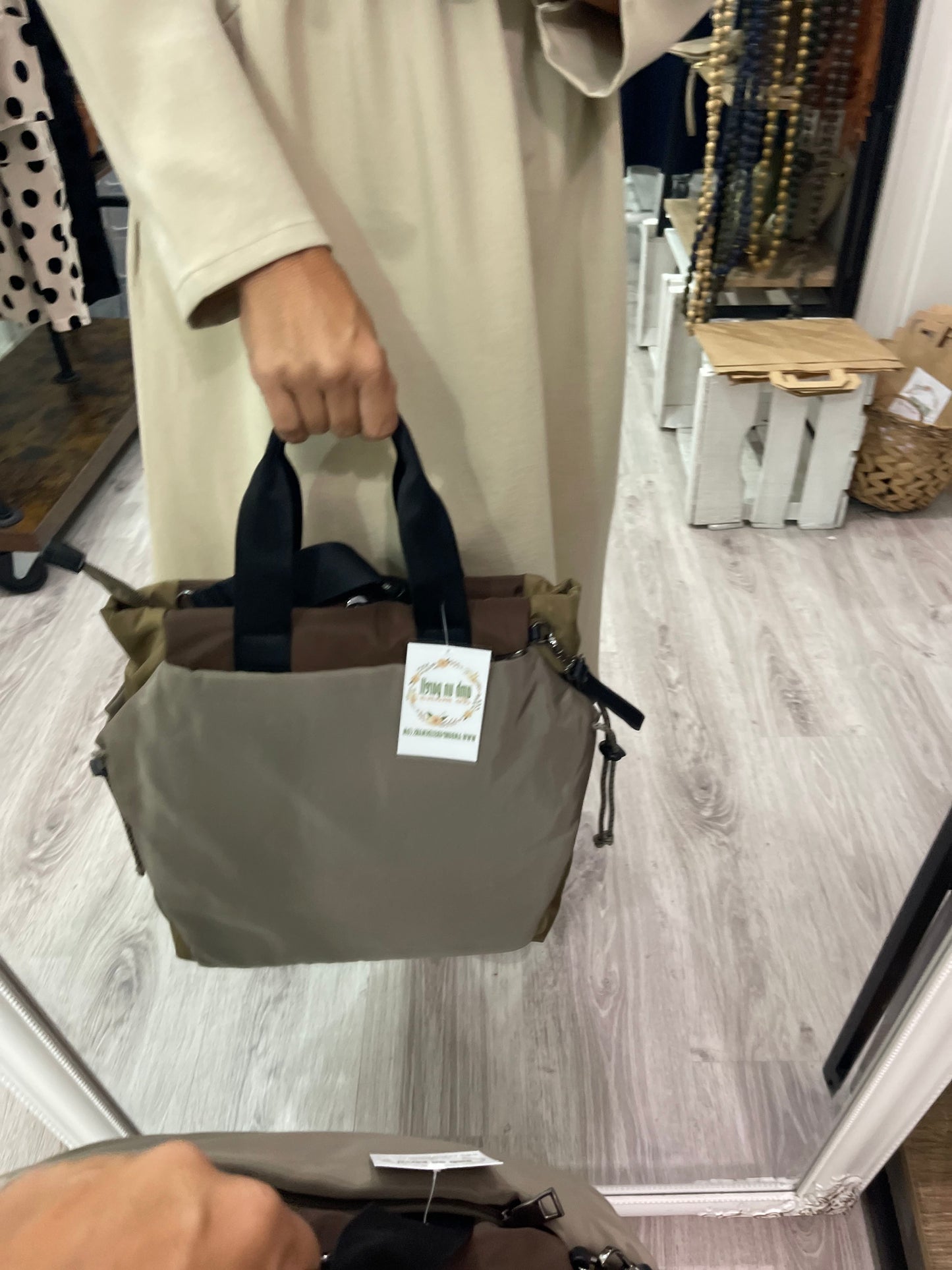 Bolso 3 en 1 café : de mano-mochila-bandolera