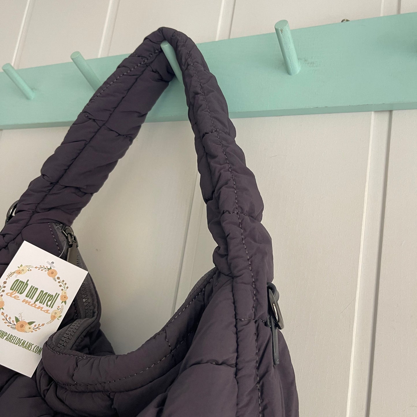 Bolso Midi Scrunch gris - de hombro y bandolera