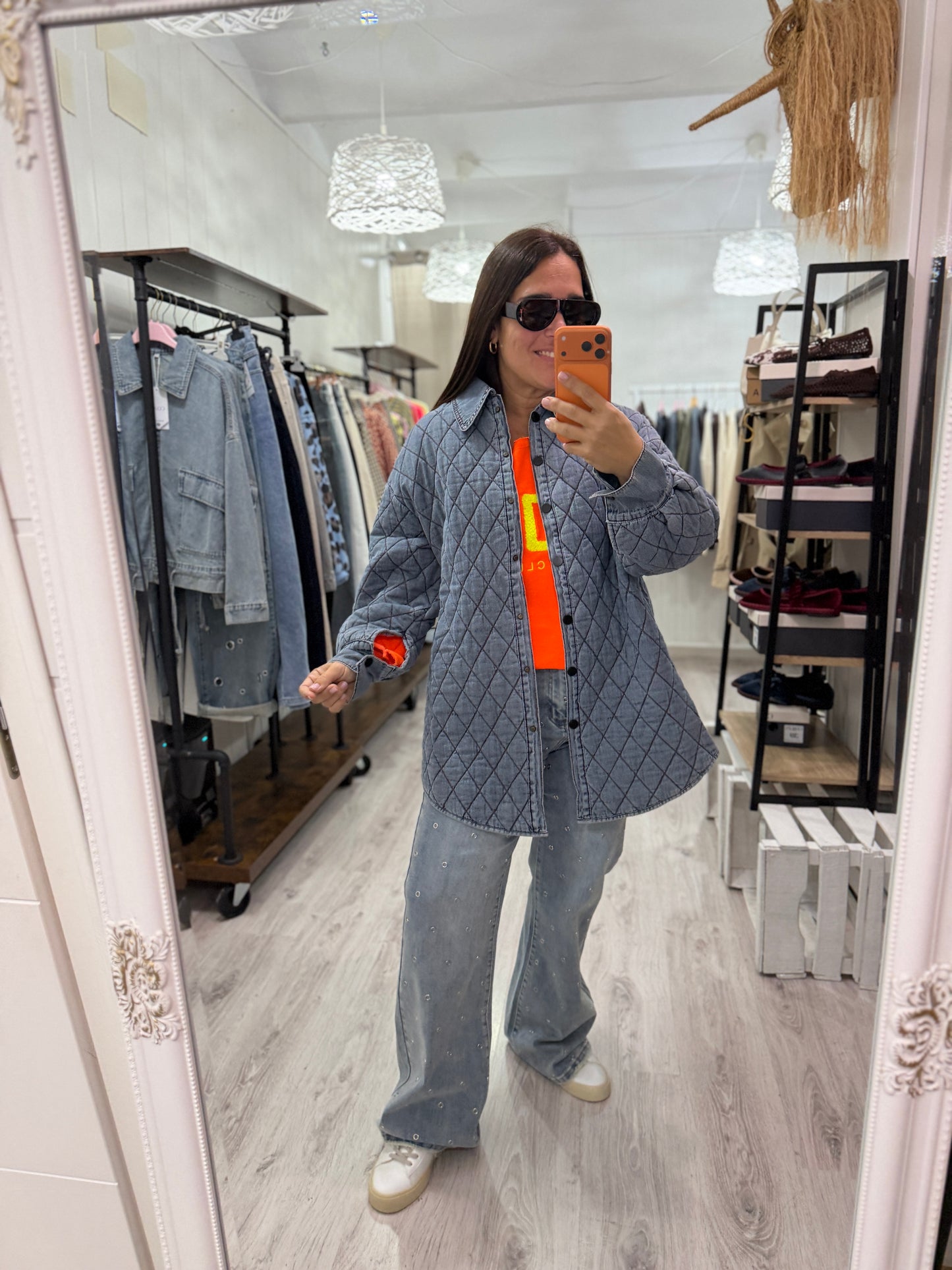 Chaqueta acolchada jeans oversize