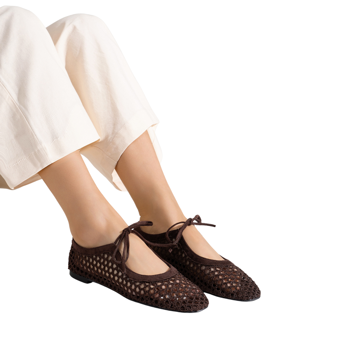 Manoletina rejilla cordón choco