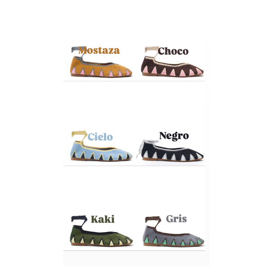 Merceditas crochet kaki