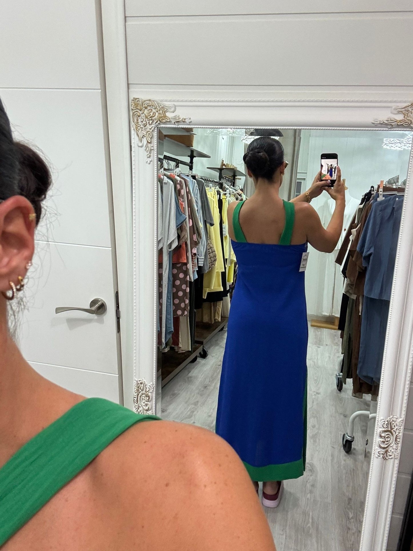 Vestido Martha azul y verde