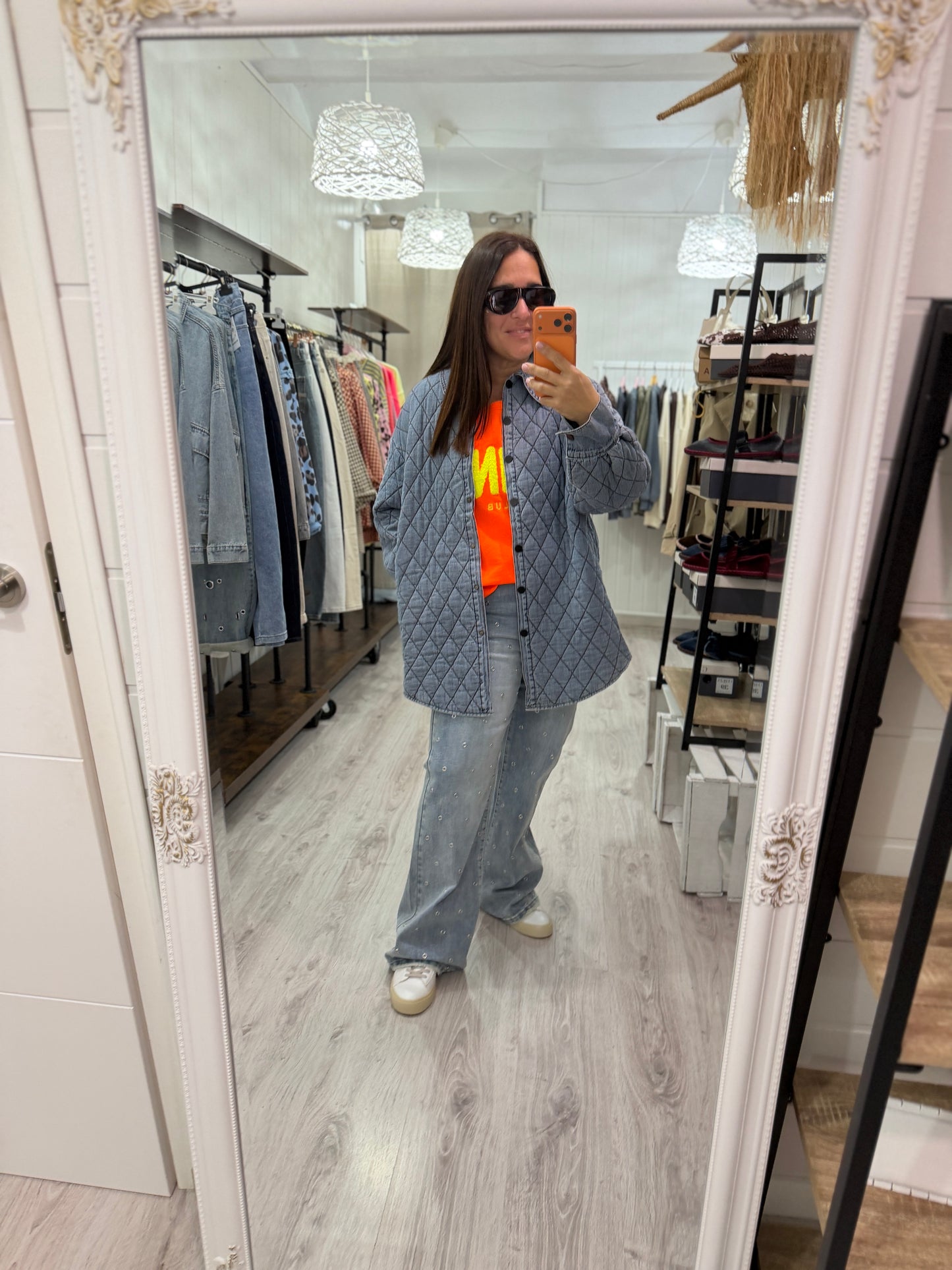 Chaqueta acolchada jeans oversize
