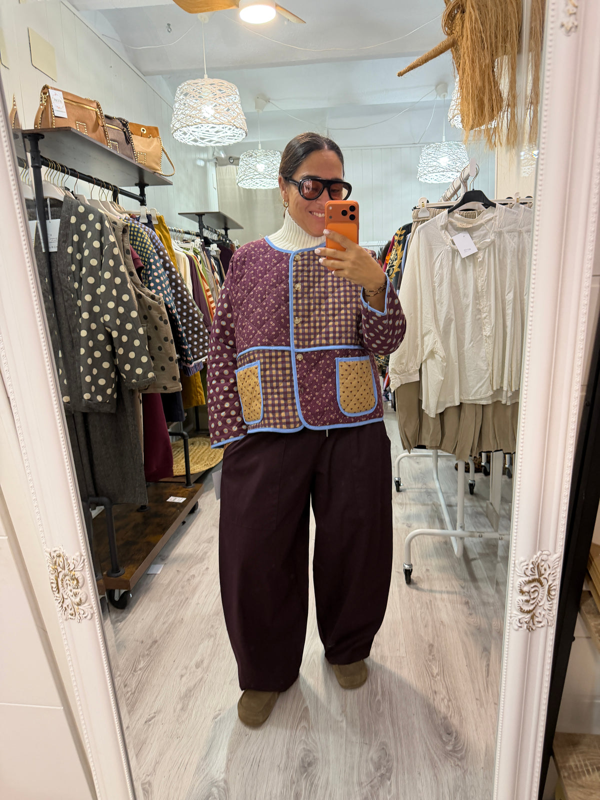 Pantalón Ane algodón berenjena