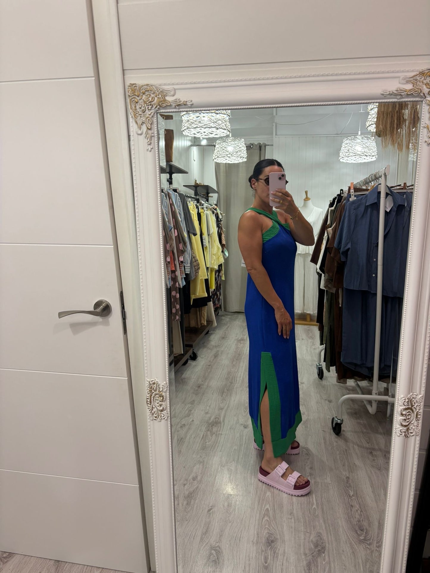 Vestido Martha azul y verde