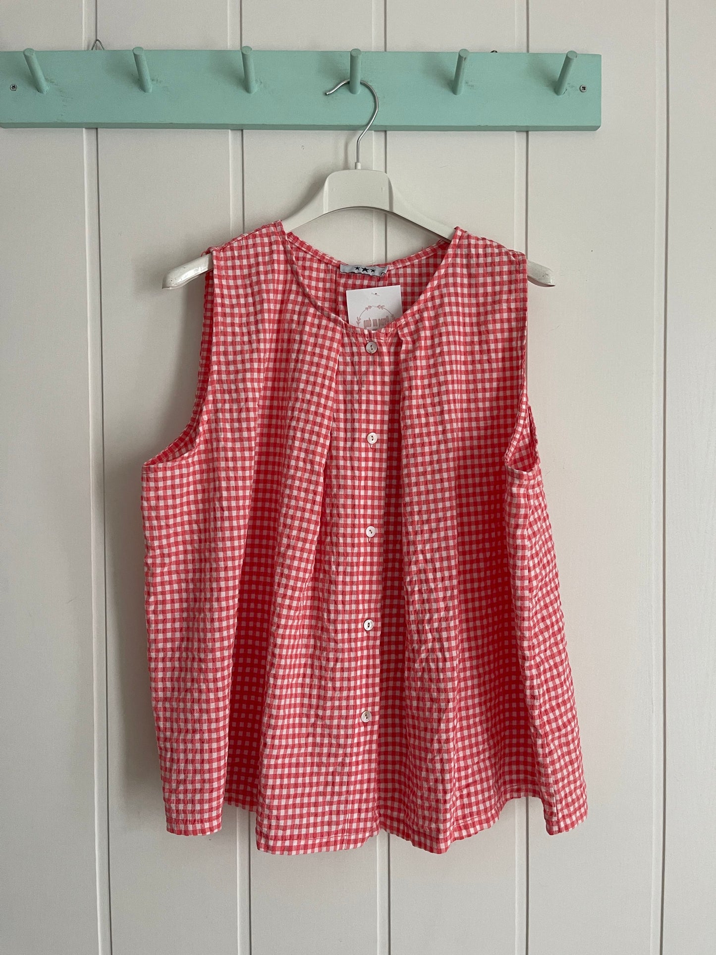 Blusa Amaia vichy coral