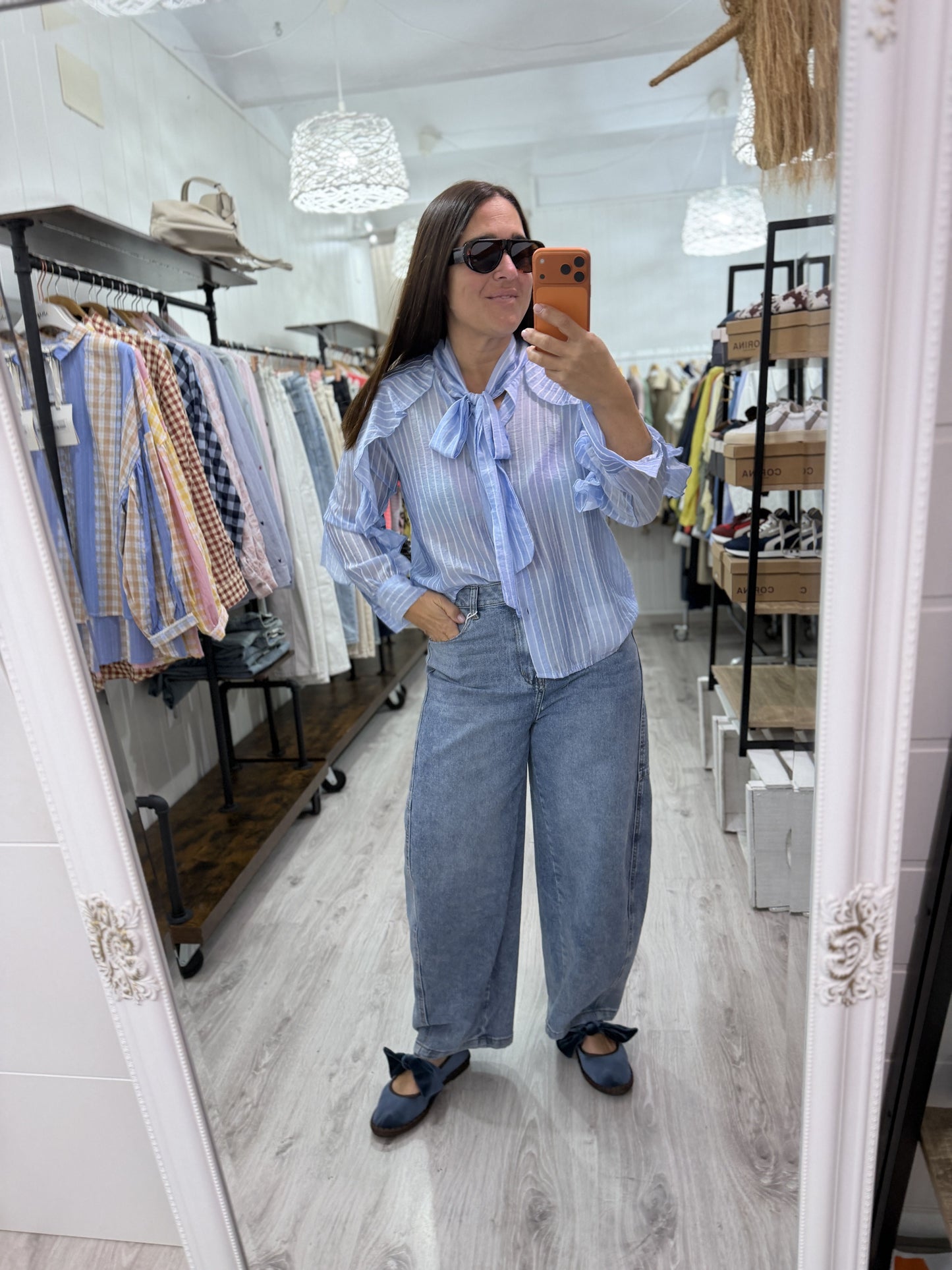 Blusa Rocío rayas azul