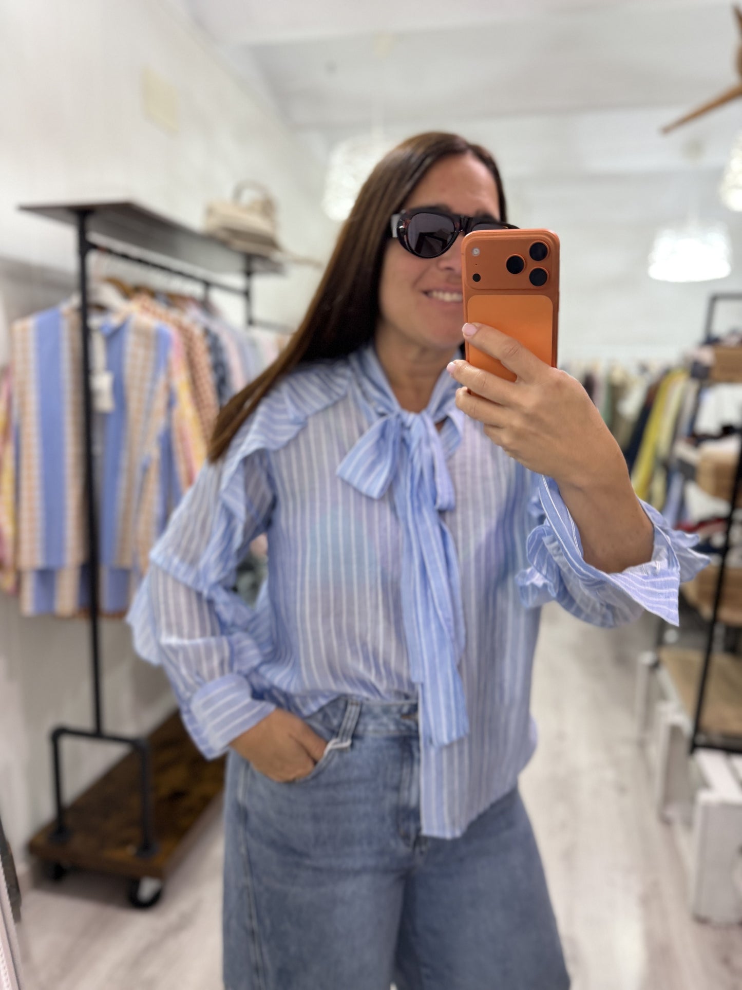 Blusa Rocío rayas azul