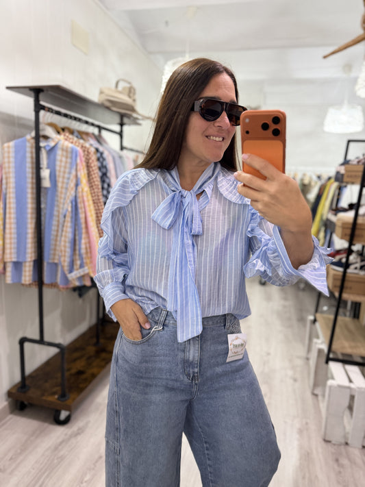 Blusa Rocío rayas azul