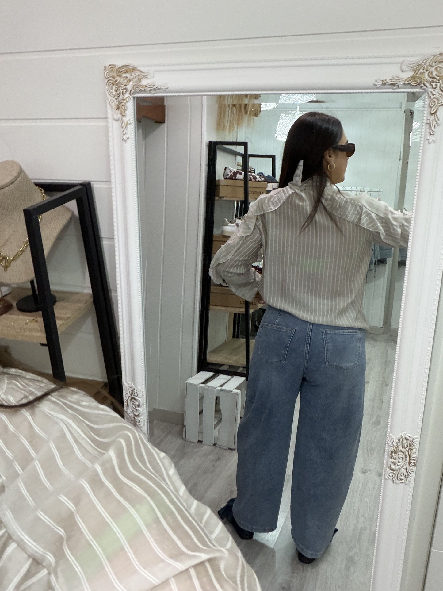 Blusa Rocío rayas beige