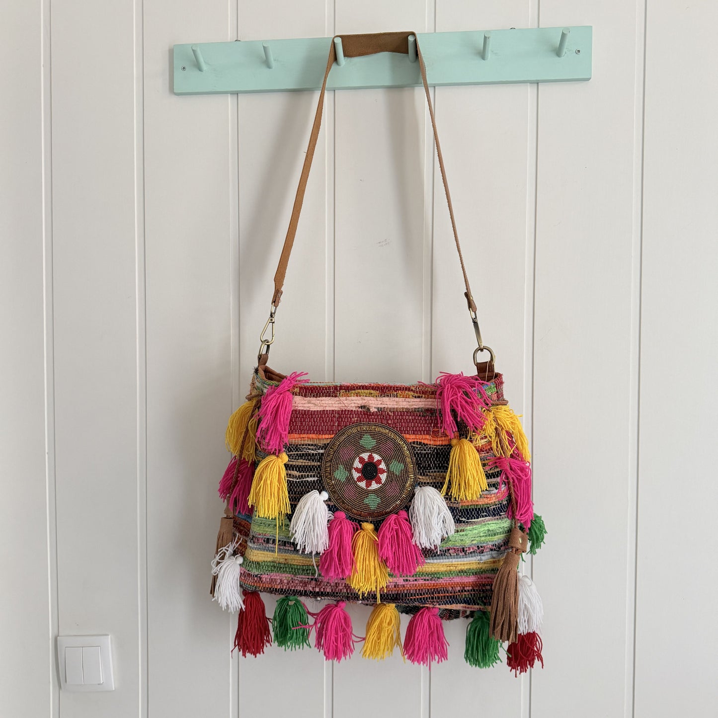 Bolso Boho tribal cuero