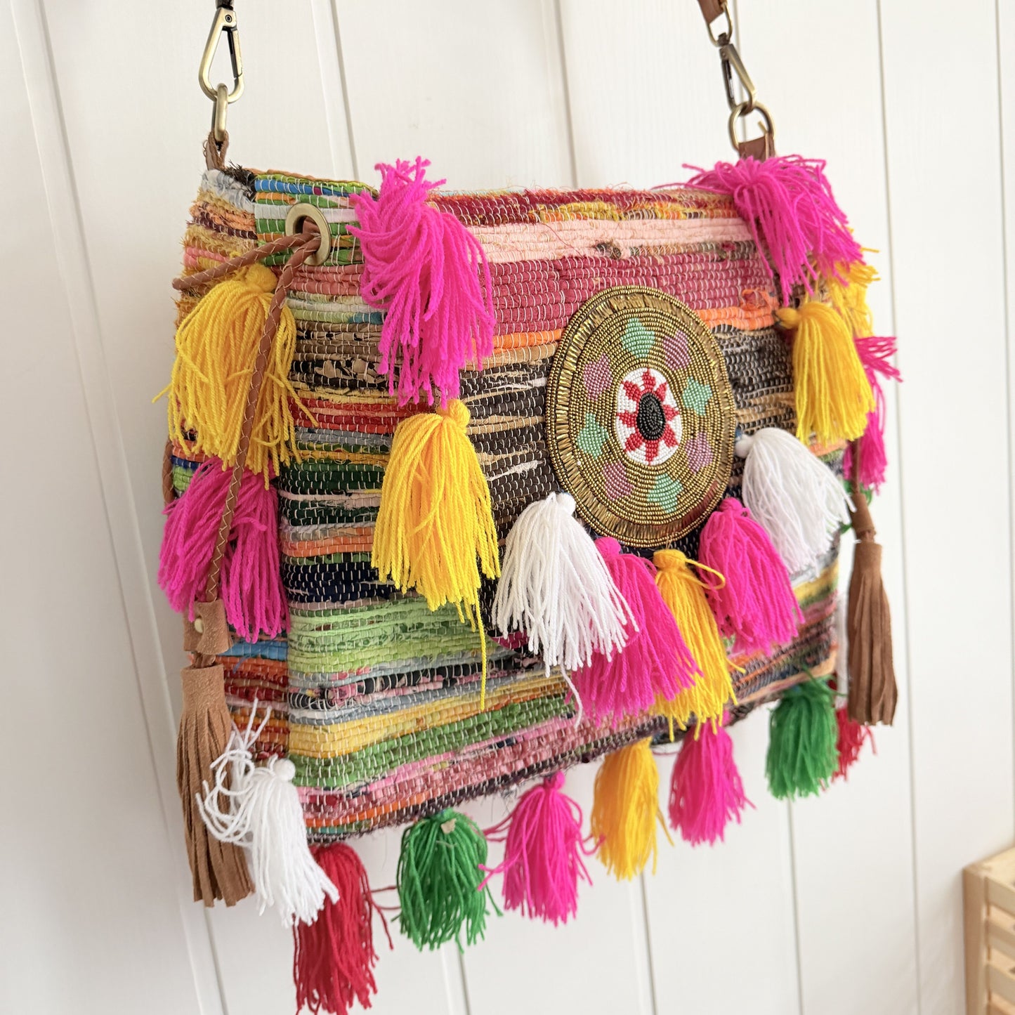 Bolso Boho tribal cuero