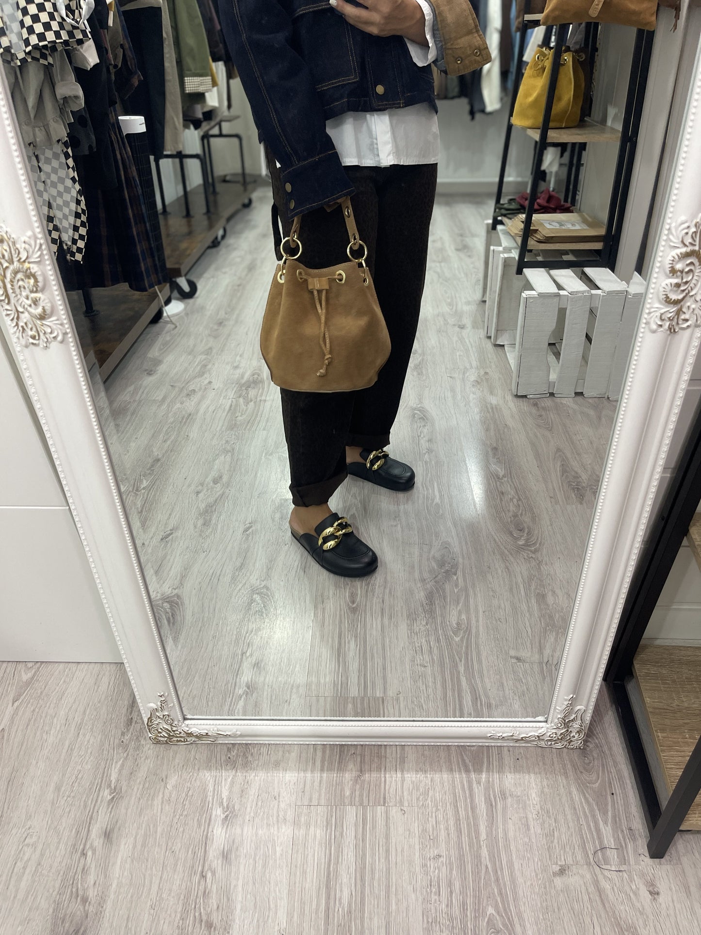 Bolso Bombonera piel camel