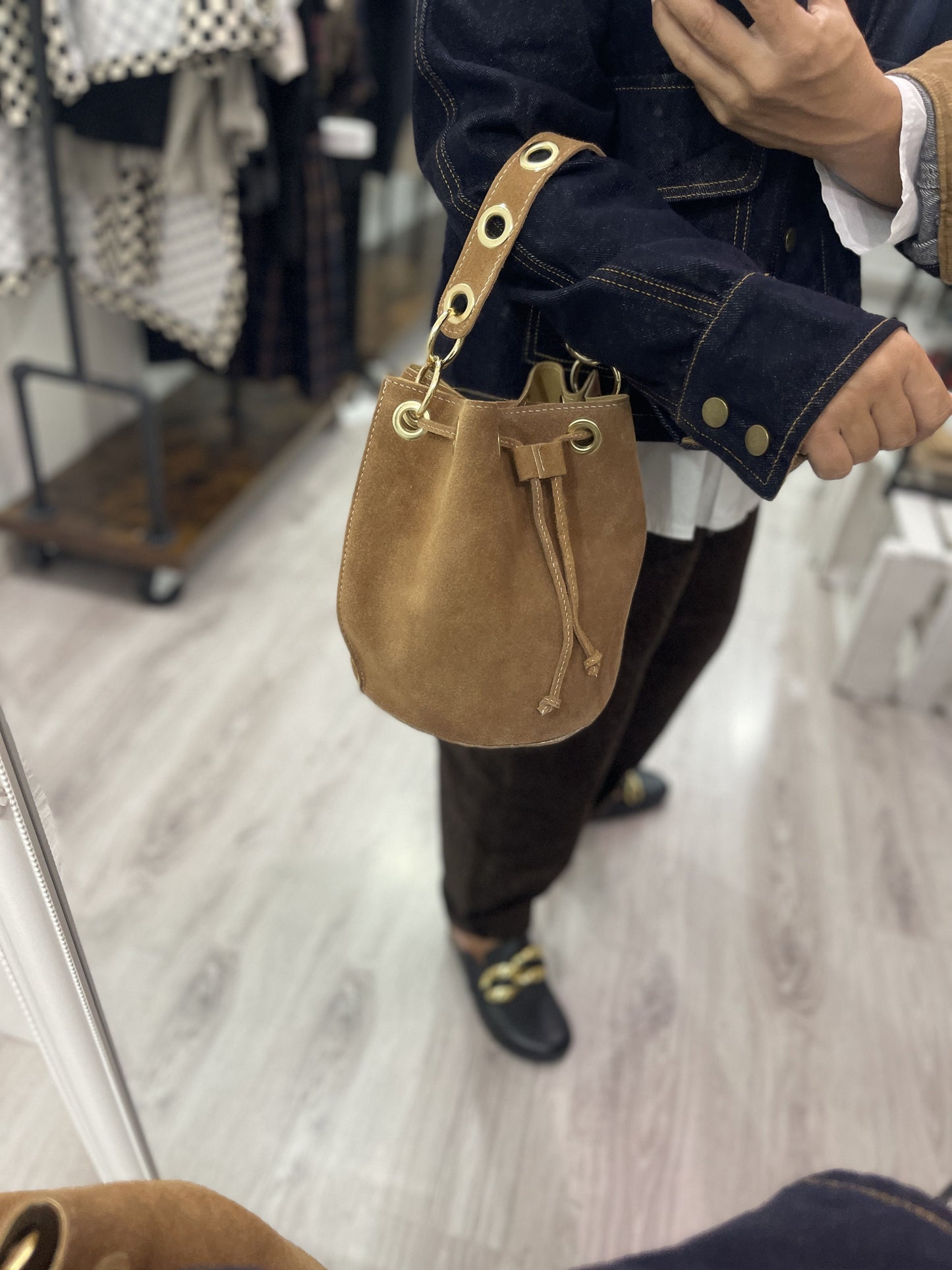 Bolso Bombonera piel camel
