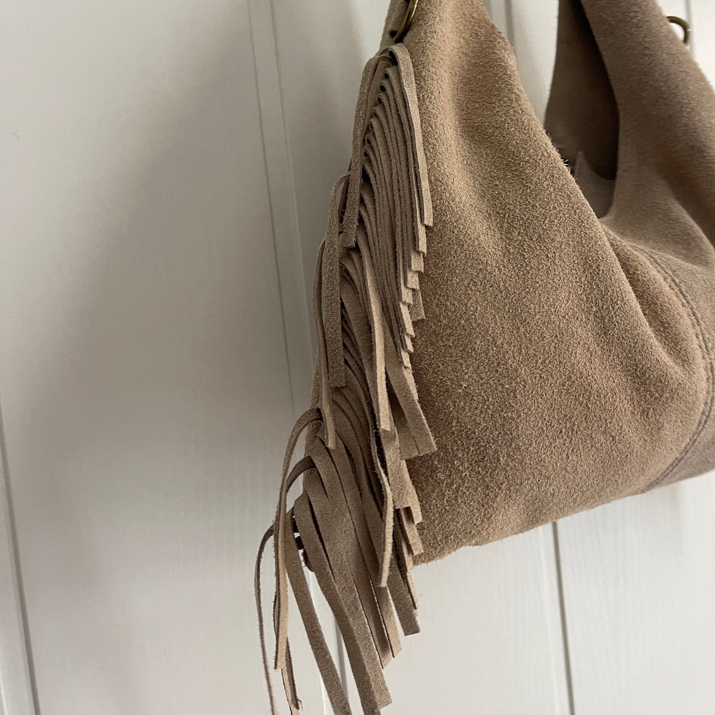 Bolso Coachella piel beige - con asa bandolera