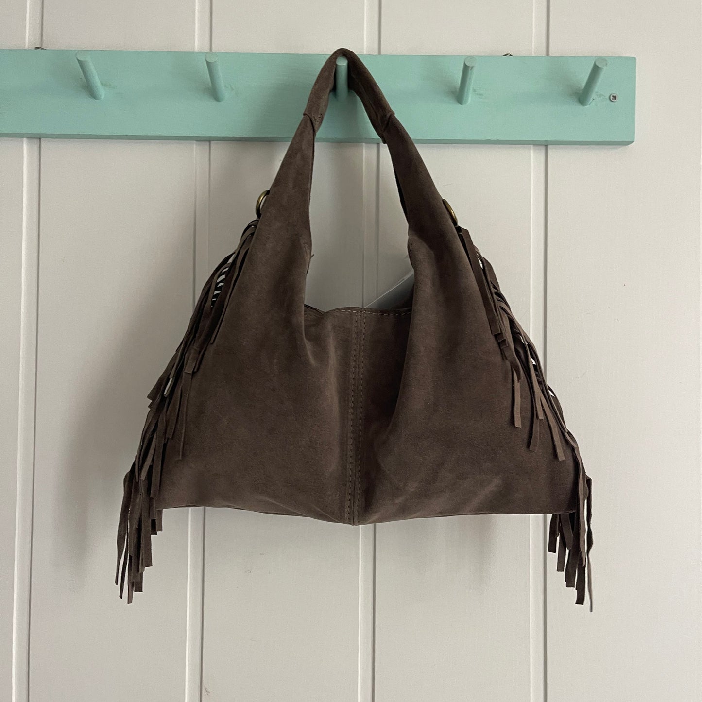 Bolso Coachella piel chocolate - con asa bandolera