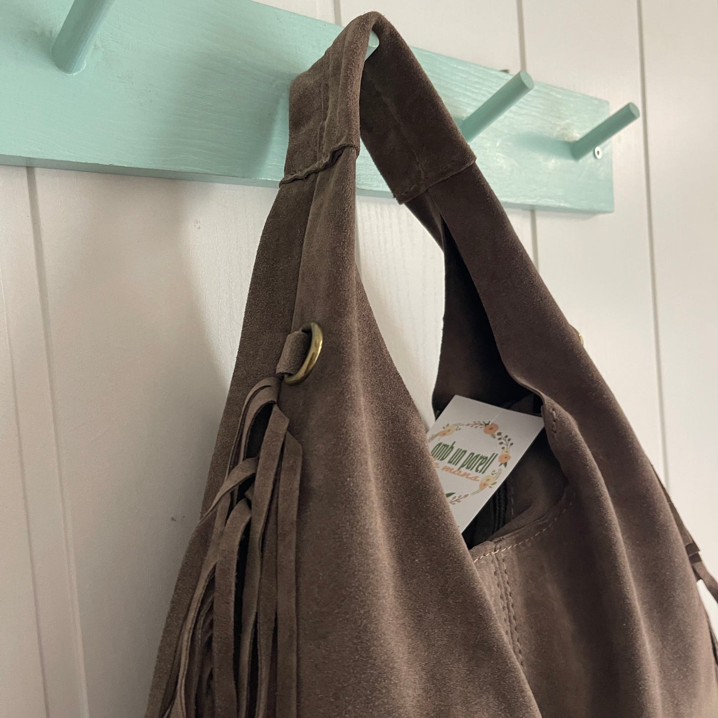 Bolso Coachella piel chocolate - con asa bandolera