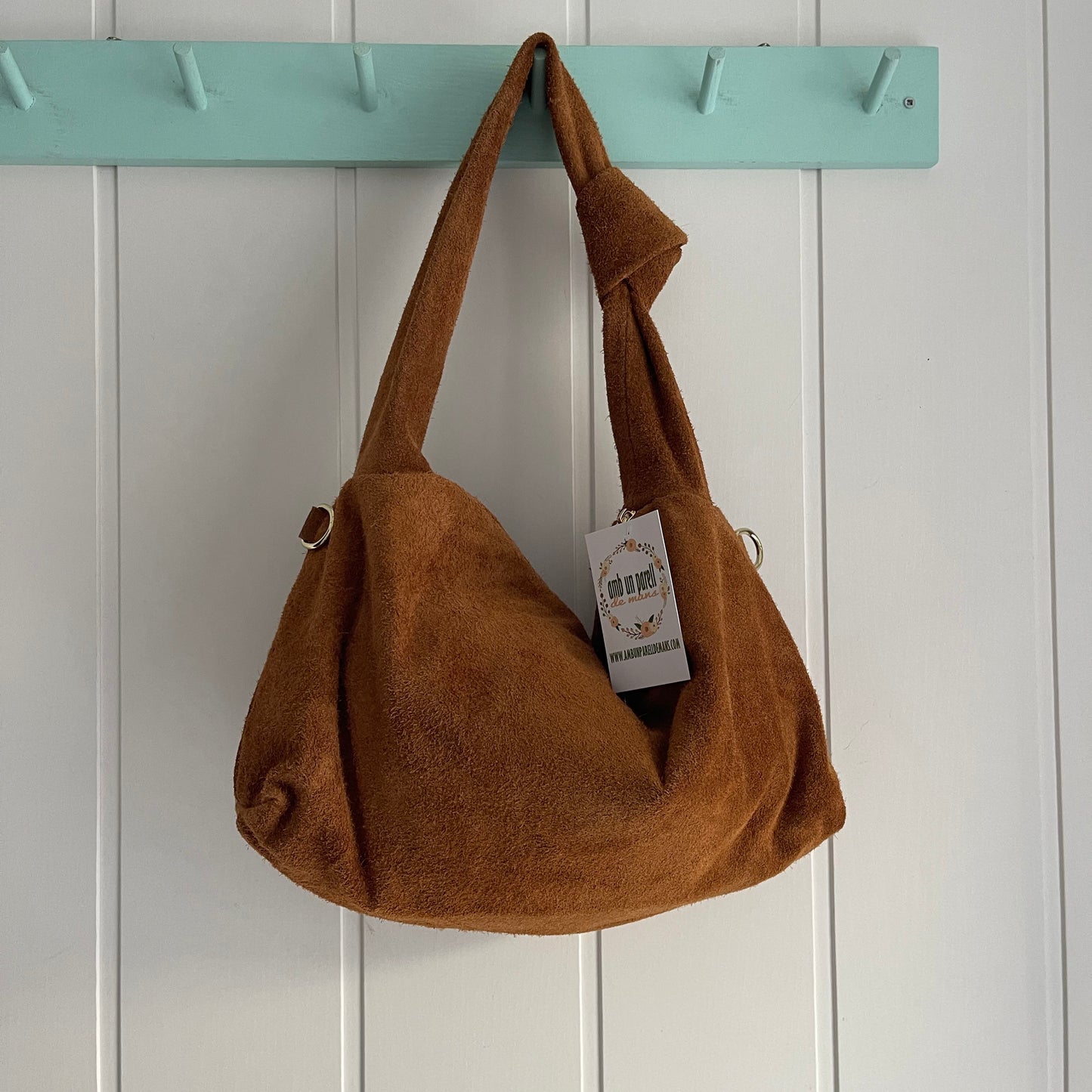 Bolso Knot piel camel - con asa bandolera