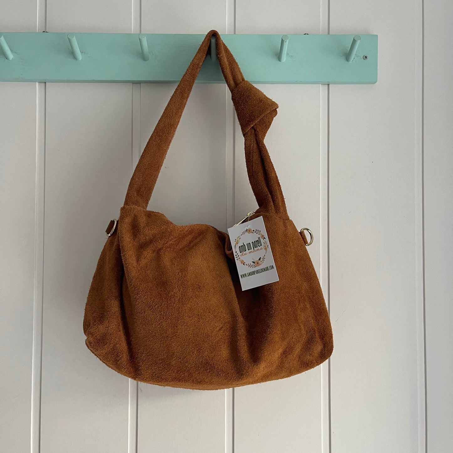 Bolso Knot piel camel - con asa bandolera