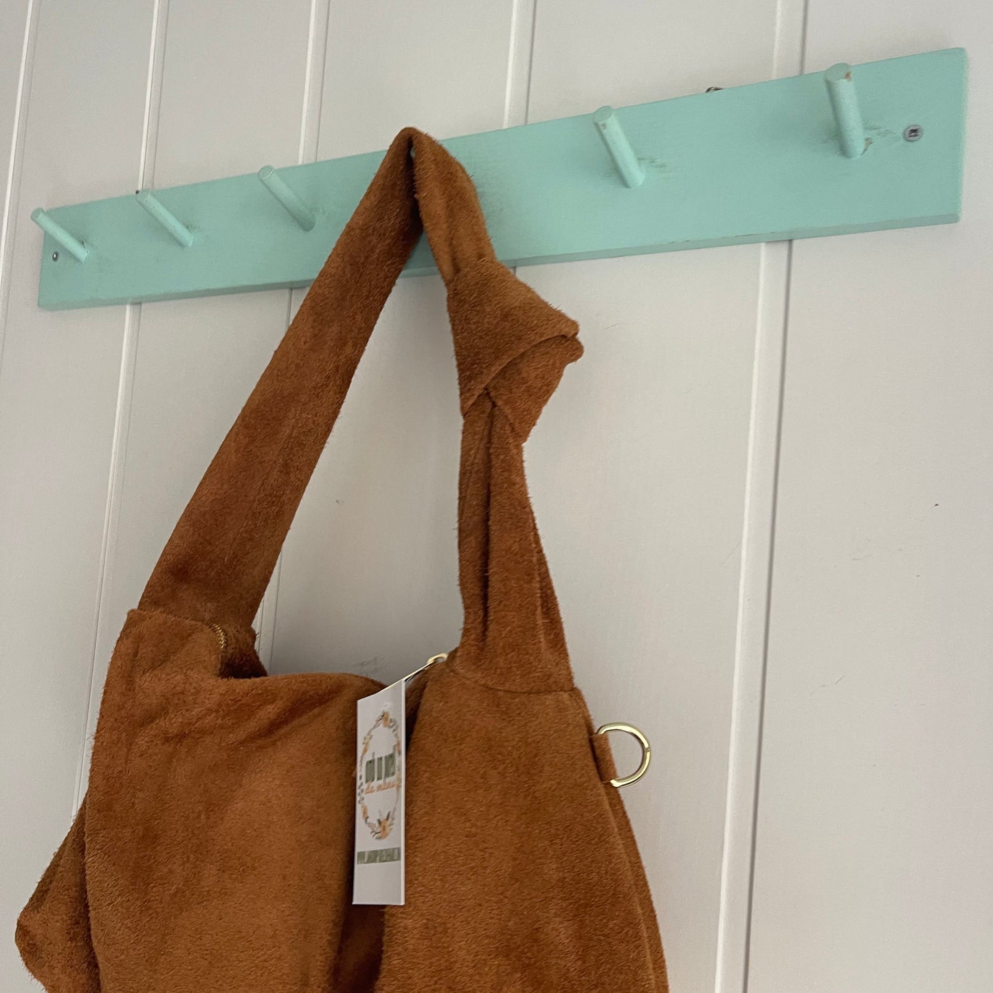Bolso Knot piel camel - con asa bandolera