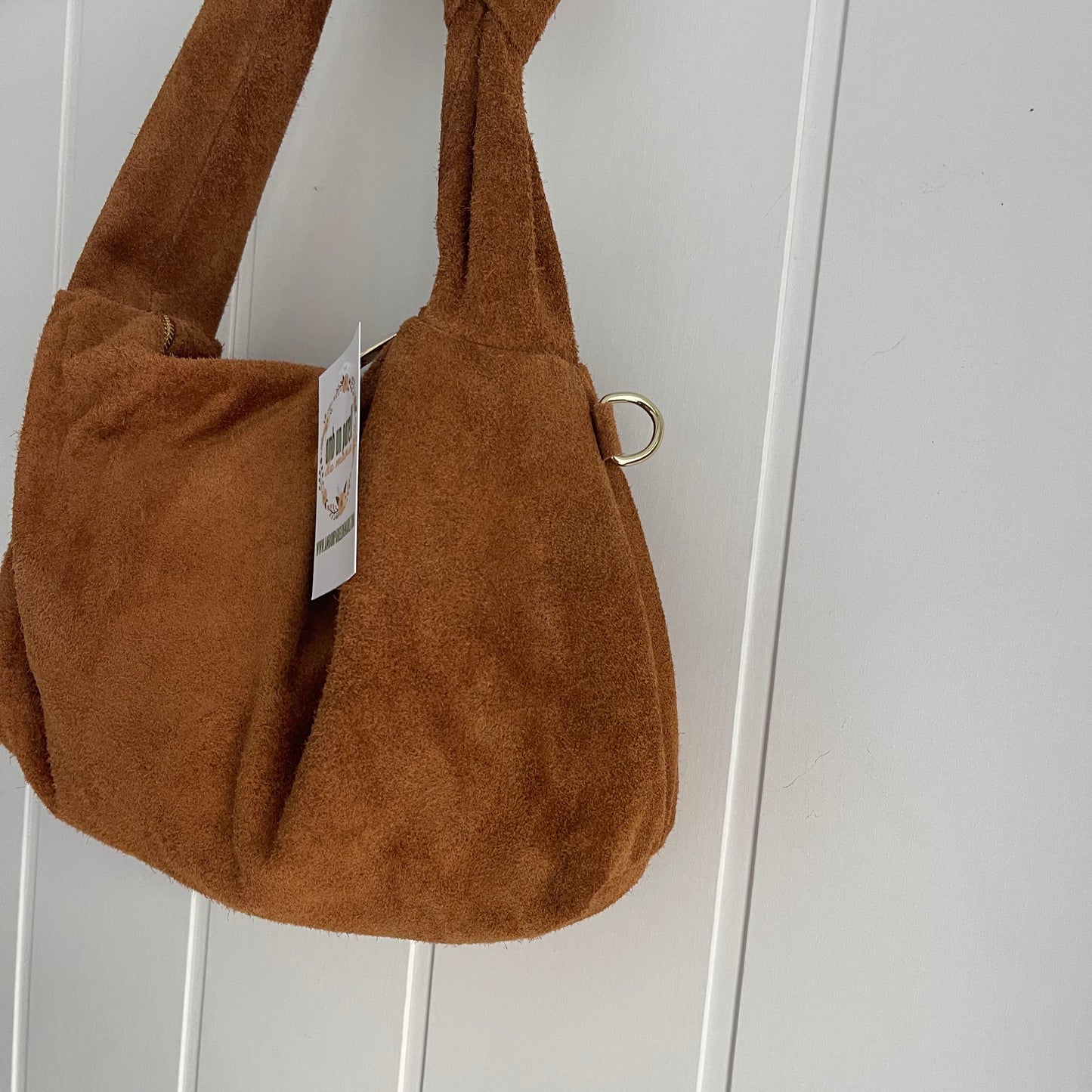 Bolso Knot piel camel - con asa bandolera