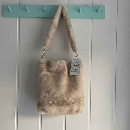 Bolso Fluffy Cube beige