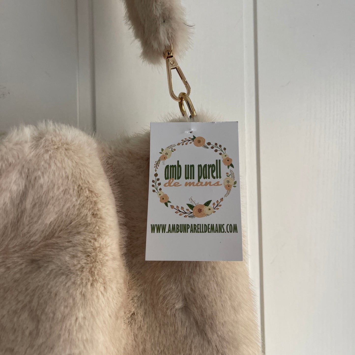 Bolso Fluffy Cube beige