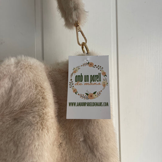 Bolso Fluffy Cube beige