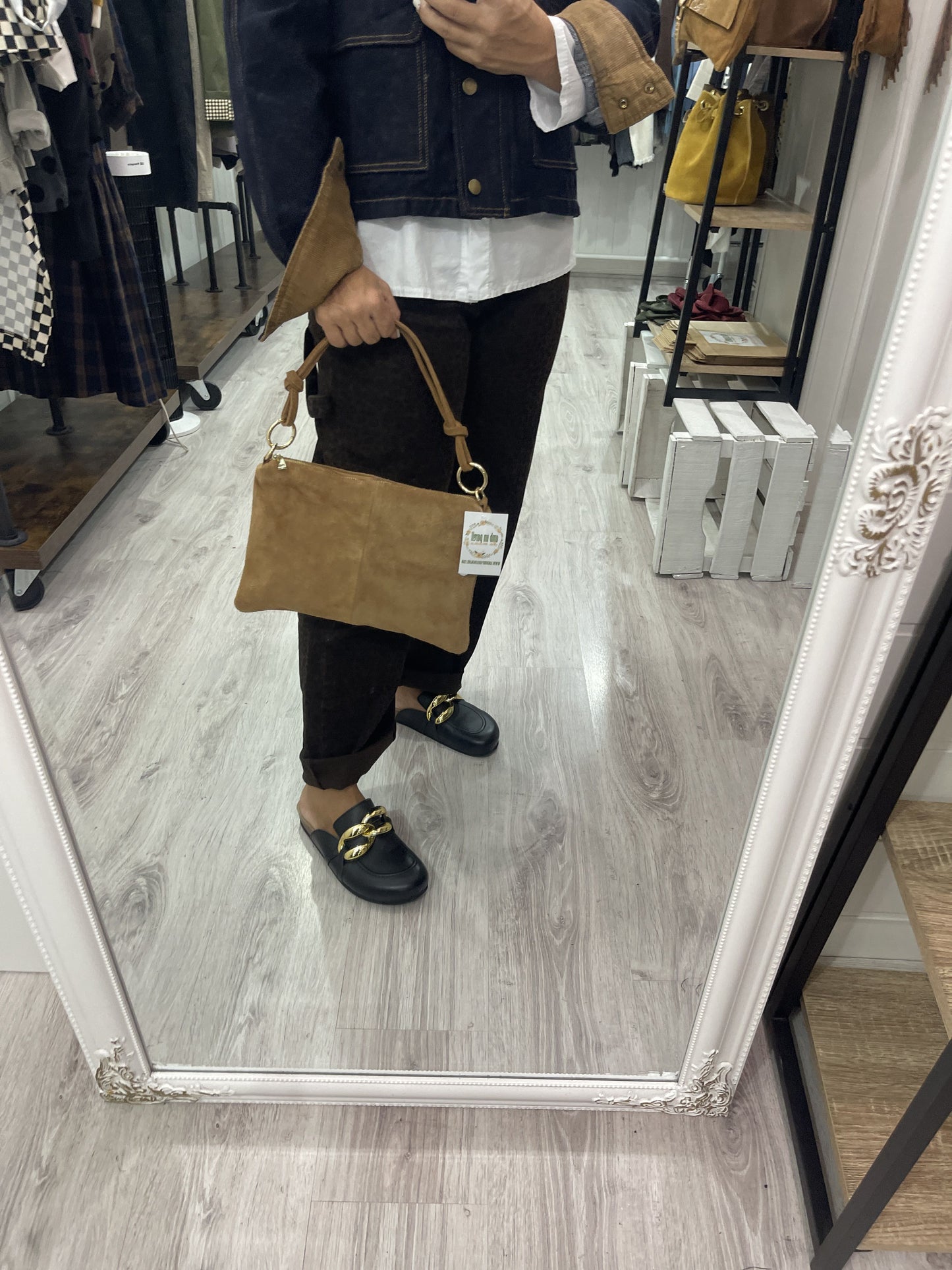 Bolso Anillas piel camel