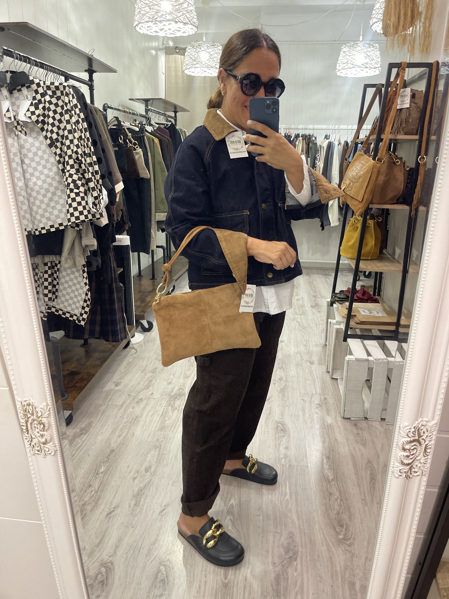 Bolso Anillas piel camel