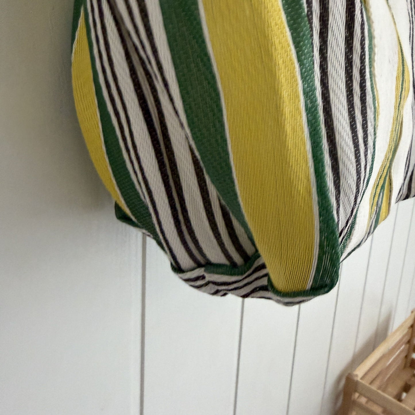 Bolso Rayas reciclado verde  y amarillo