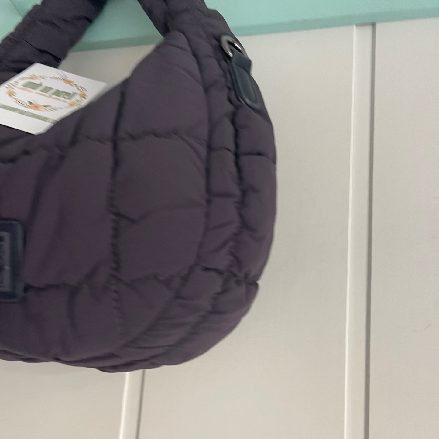 Bolso Mini Scrunch gris azulado - de mano y bandolera